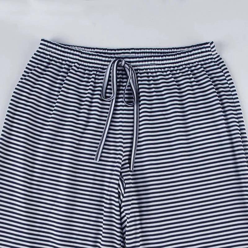 Women'S Stripe Drawstring Low Waist Sweatpants Casual Elastic Baggy Straight Leg Pants Loose Fit Summer Streetwear Trousers