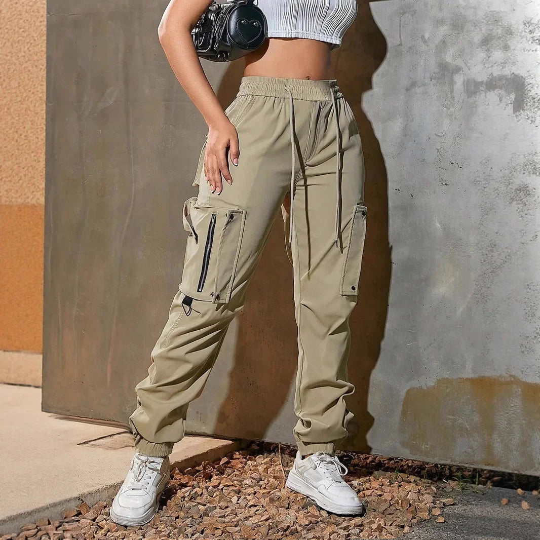 Women'S Casual Trousers American Style Summer New Functional Tactical Pants Cuffed Long Pants for Women 8063 Workwear Trousers