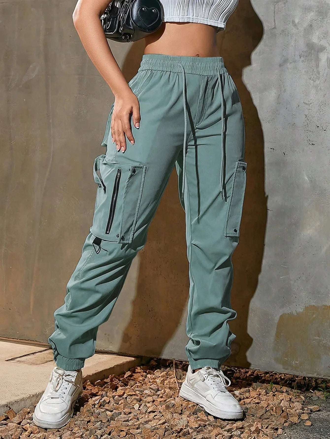 Women'S Casual Trousers American Style Summer New Functional Tactical Pants Cuffed Long Pants for Women 8063 Workwear Trousers