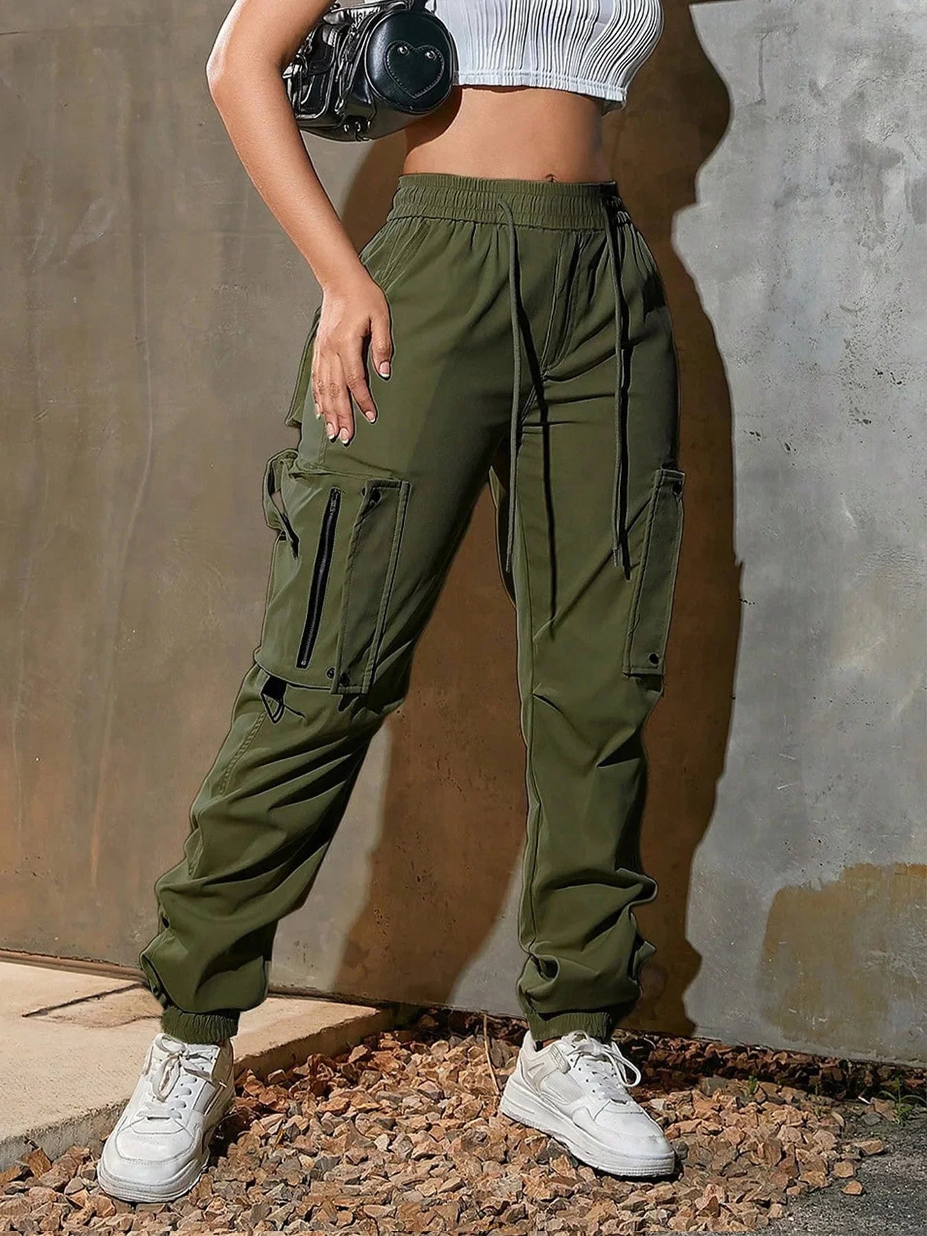 Women'S Casual Trousers American Style Summer New Functional Tactical Pants Cuffed Long Pants for Women 8063 Workwear Trousers