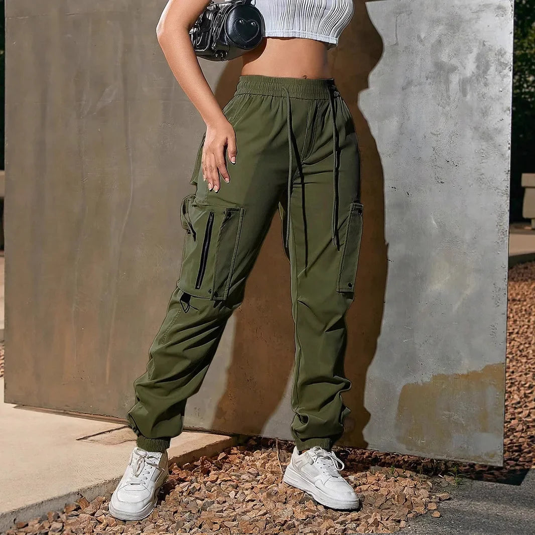 Women'S Casual Trousers American Style Summer New Functional Tactical Pants Cuffed Long Pants for Women 8063 Workwear Trousers