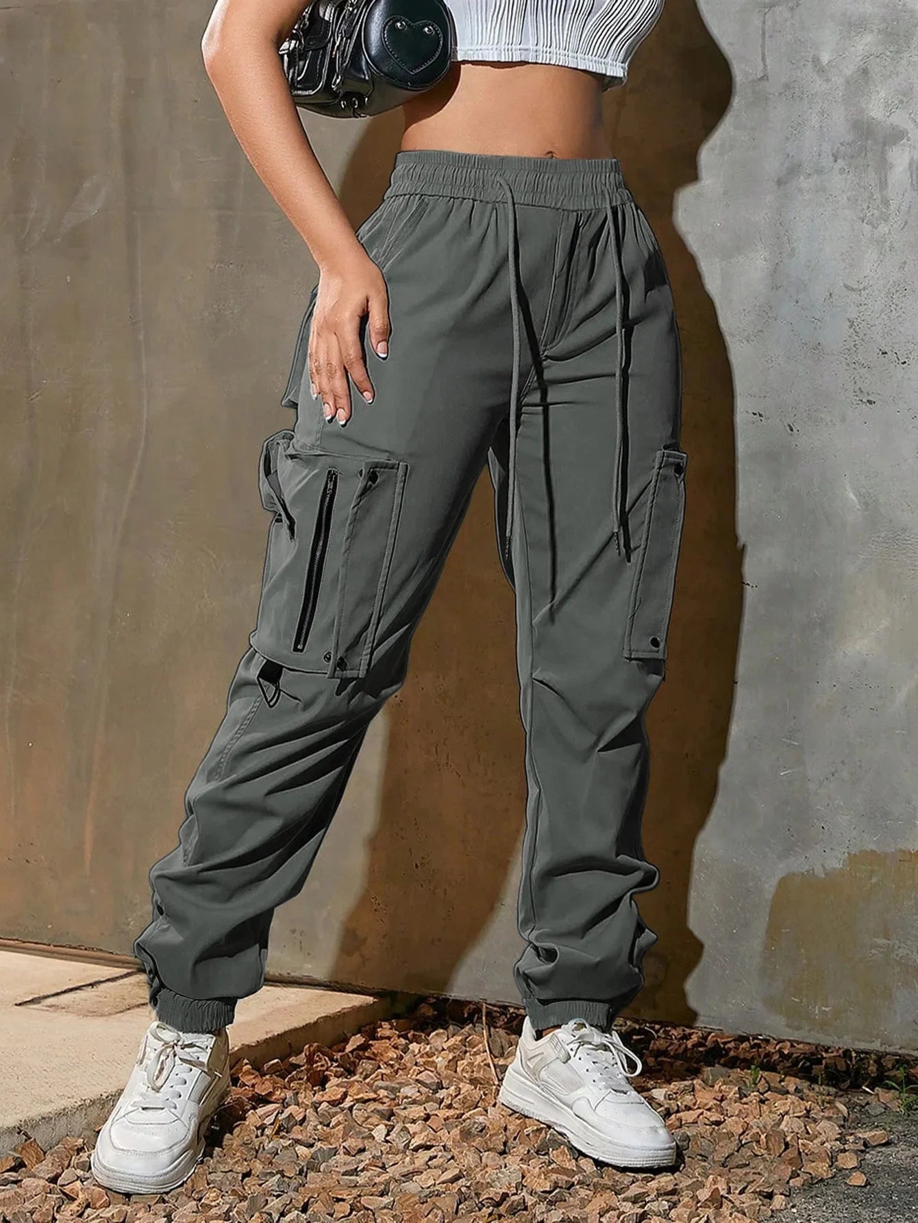 Women'S Casual Trousers American Style Summer New Functional Tactical Pants Cuffed Long Pants for Women 8063 Workwear Trousers