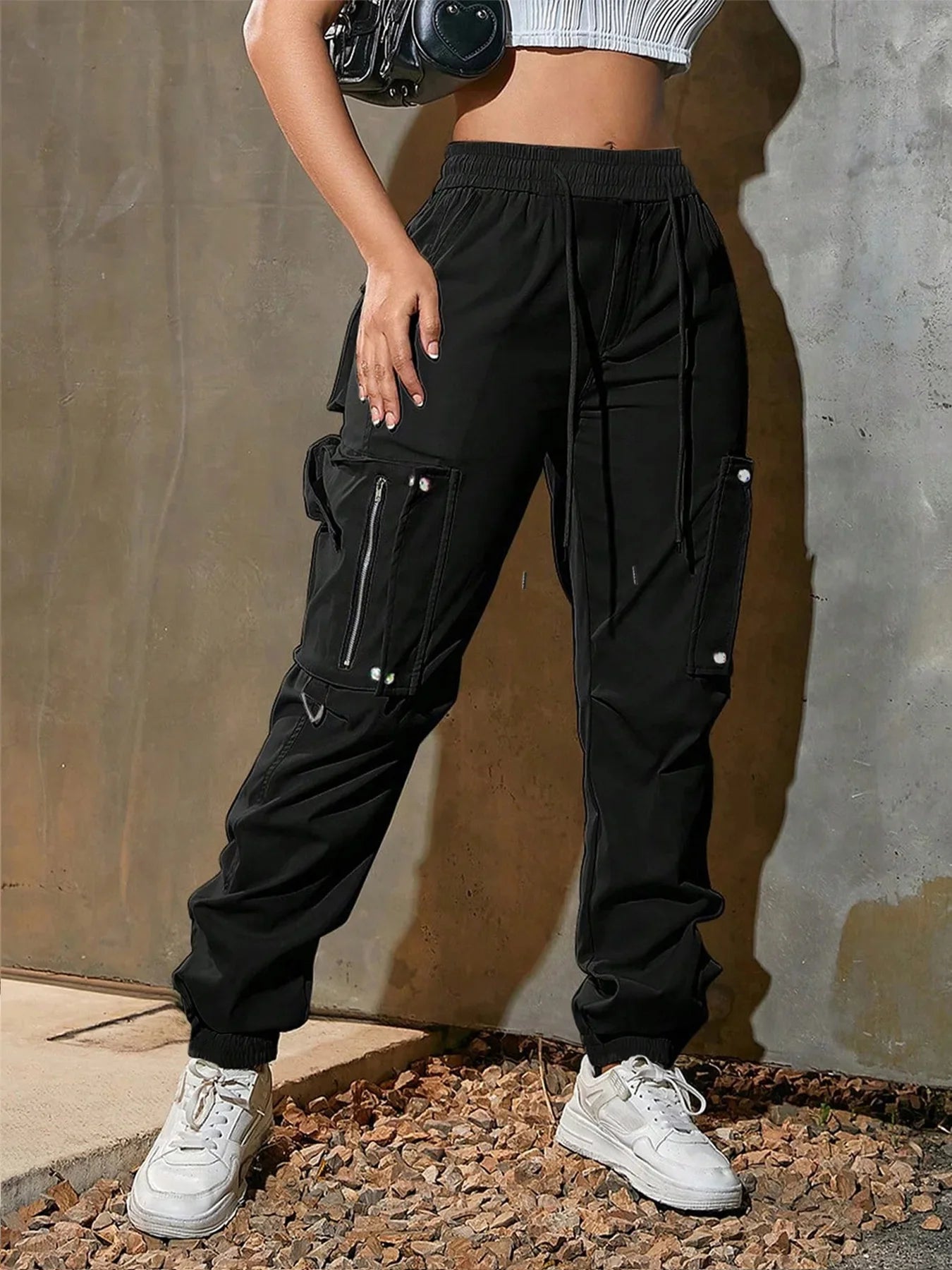 Women'S Casual Trousers American Style Summer New Functional Tactical Pants Cuffed Long Pants for Women 8063 Workwear Trousers