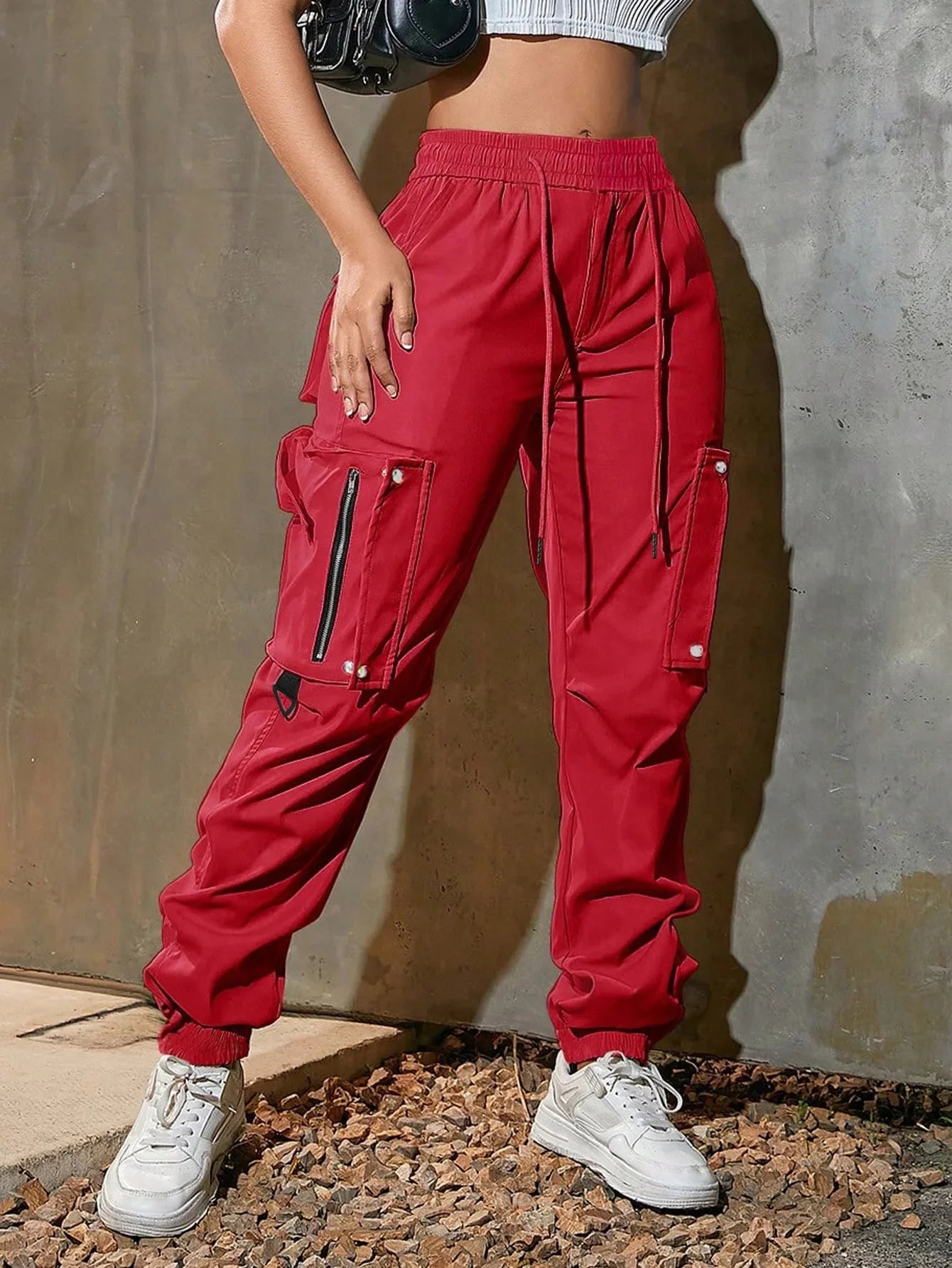 Women'S Casual Trousers American Style Summer New Functional Tactical Pants Cuffed Long Pants for Women 8063 Workwear Trousers